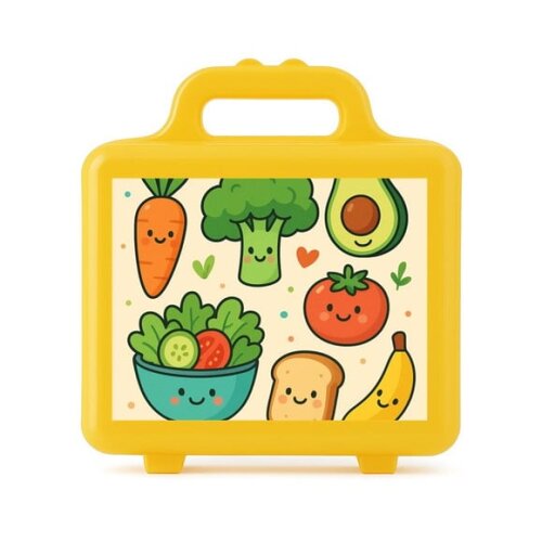 Maleta Plástica Personalizada 12x10cm Comidinhas Saudáveis