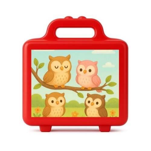 Maleta Plástica Personalizada 12x10cm Corujinhas