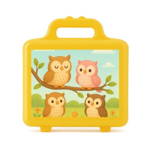 Maleta Plástica Personalizada 12x10cm Corujinhas