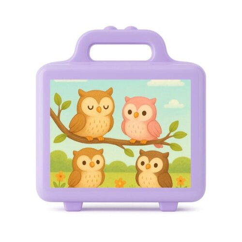 Maleta Plástica Personalizada 12x10cm Corujinhas