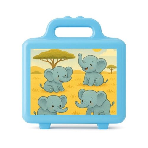 Maleta Plástica Personalizada 12x10cm Elefantinhos