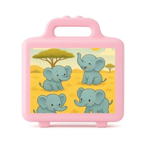 Maleta Plástica Personalizada 12x10cm Elefantinhos
