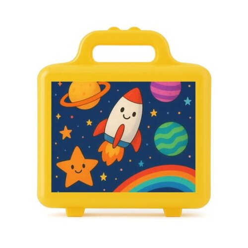 Maleta Plástica Personalizada 12x10cm Espaço Colorido