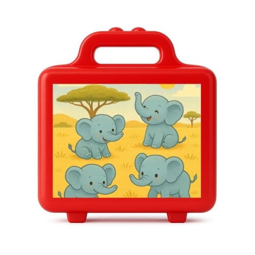 Maleta Plástica Personalizada 12x10cm Elefantinhos