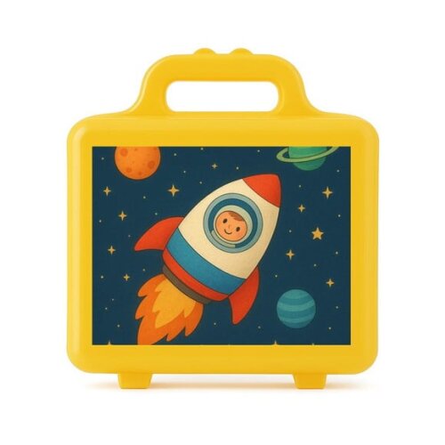 Maleta Plástica Personalizada 12x10cm Espaço Sideral