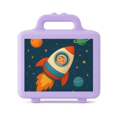 Maleta Plástica Personalizada 12x10cm Espaço Sideral