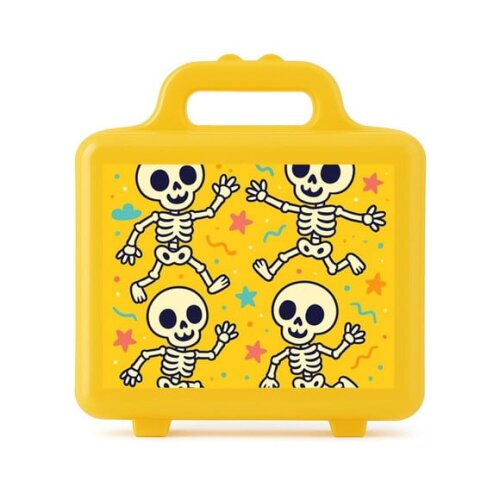 Maleta Plástica Personalizada 12x10cm Esqueletinhos Kids