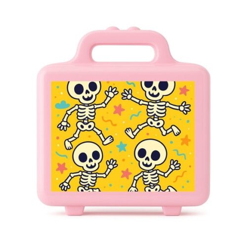 Maleta Plástica Personalizada 12x10cm Esqueletinhos Kids
