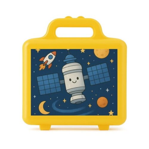 Maleta Plástica Personalizada 12x10cm Estação Espacial