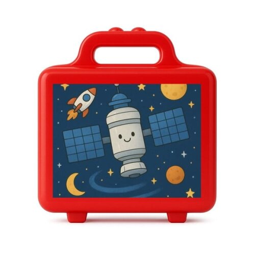 Maleta Plástica Personalizada 12x10cm Estação Espacial