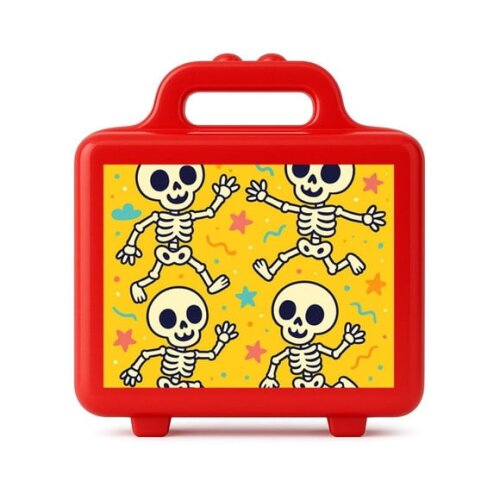 Maleta Plástica Personalizada 12x10cm Esqueletinhos Kids