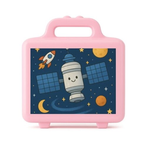 Maleta Plástica Personalizada 12x10cm Estação Espacial