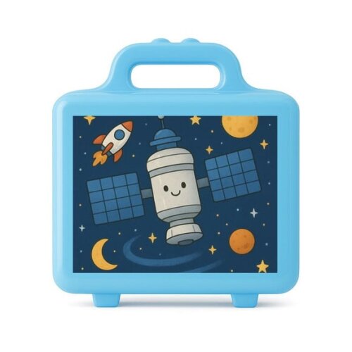 Maleta Plástica Personalizada 12x10cm Estação Espacial