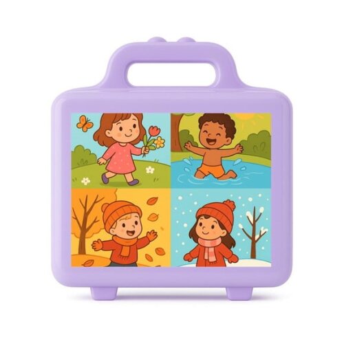 Maleta Plástica Personalizada 12x10cm Estações do Ano