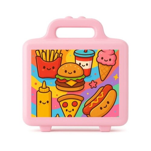 Maleta Plástica Personalizada 12x10cm Fast Food