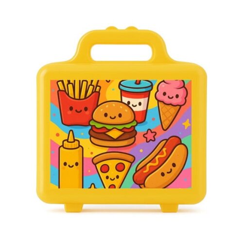 Maleta Plástica Personalizada 12x10cm Fast Food