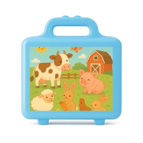 Maleta Plástica Personalizada 12x10cm Fazendinha