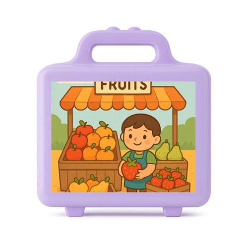 Maleta Plástica Personalizada 12x10cm Feira de Frutas