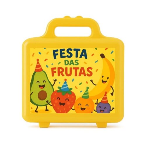 Maleta Plástica Personalizada 12x10cm Festa das Frutas