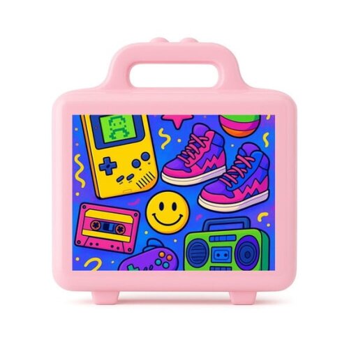 Maleta Plástica Personalizada 12x10cm Festa Anos 90