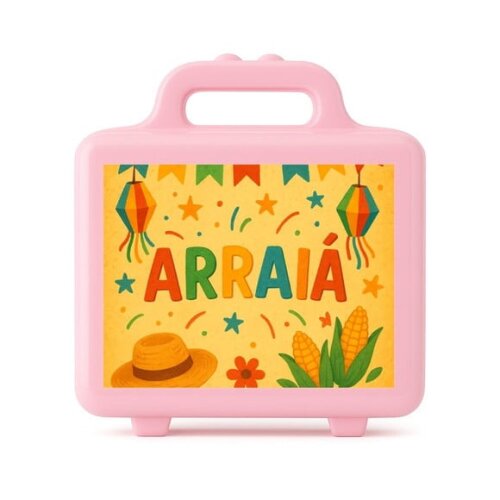 Maleta Plástica Personalizada 12x10cm Festa Junina Arraiá