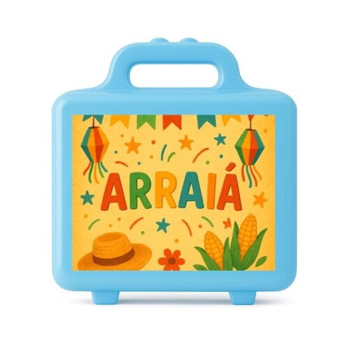 Maleta Plástica Personalizada 12x10cm Festa Junina Arraiá