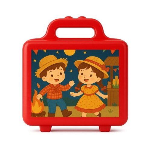 Maleta Plástica Personalizada 12x10cm Festa Junina
