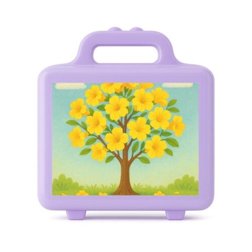 Maleta Plástica Personalizada 12x10cm Flor de Ipê Amarela
