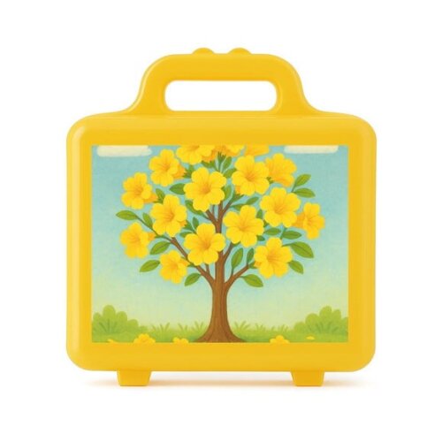 Maleta Plástica Personalizada 12x10cm Flor de Ipê Amarela
