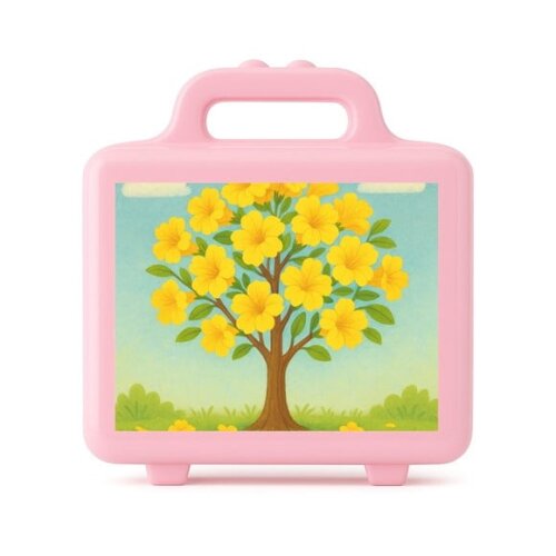 Maleta Plástica Personalizada 12x10cm Flor de Ipê Amarela