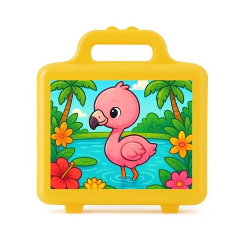 Maleta Plástica Personalizada 12x10cm Flamingo Baby