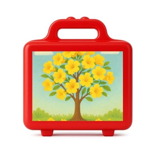 Maleta Plástica Personalizada 12x10cm Flor de Ipê Amarela
