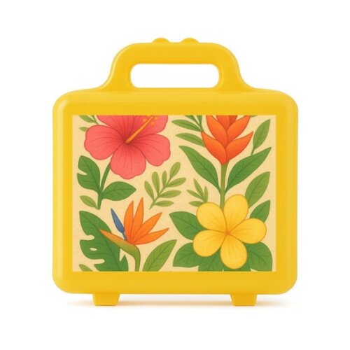 Maleta Plástica Personalizada 12x10cm Flores Tropicais