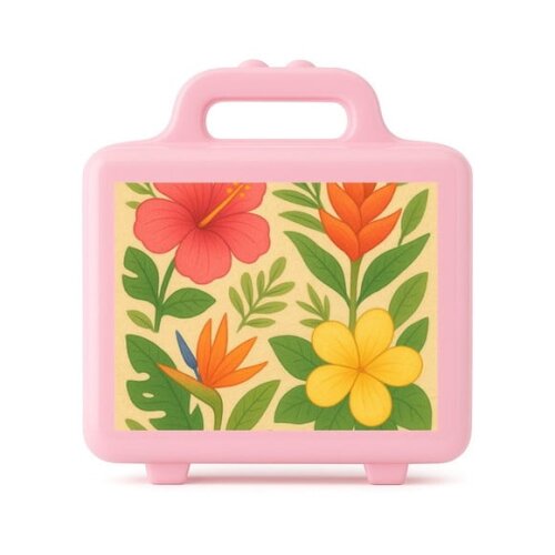 Maleta Plástica Personalizada 12x10cm Flores Tropicais