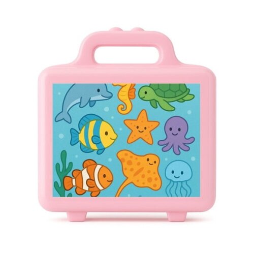 Maleta Plástica Personalizada 12x10cm Fundo do Mar