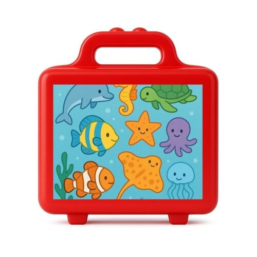 Maleta Plástica Personalizada 12x10cm Fundo do Mar