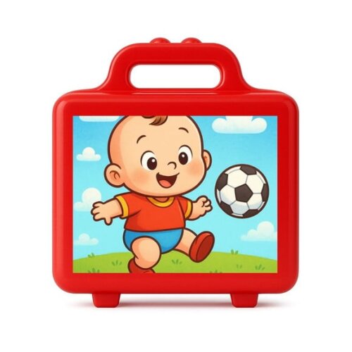 Maleta Plástica Personalizada 12x10cm Futebol Baby