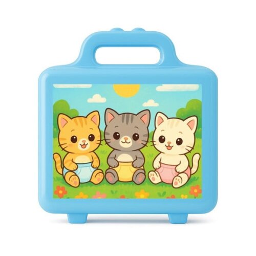 Maleta Plástica Personalizada 12x10cm Gatinhos Baby
