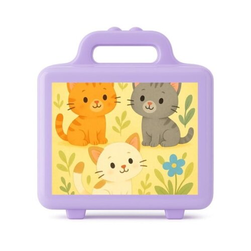 Maleta Plástica Personalizada 12x10cm Gatinhos