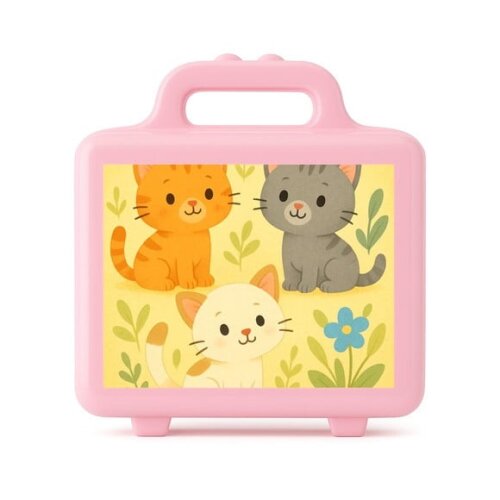Maleta Plástica Personalizada 12x10cm Gatinhos