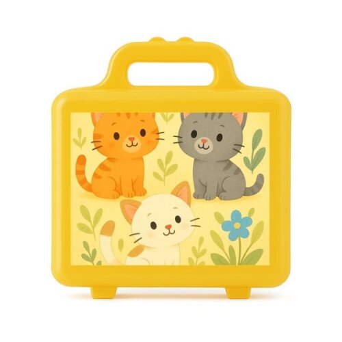 Maleta Plástica Personalizada 12x10cm Gatinhos
