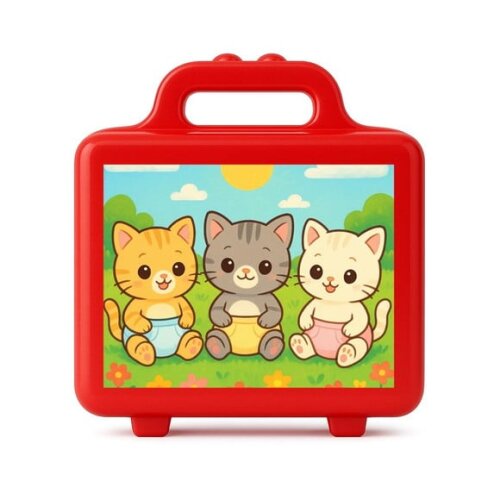 Maleta Plástica Personalizada 12x10cm Gatinhos Baby
