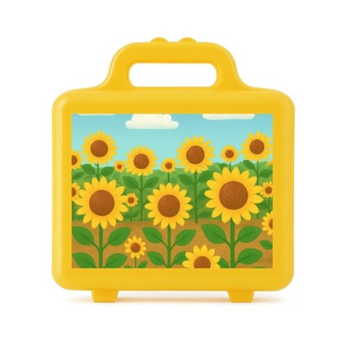 Maleta Plástica Personalizada 12x10cm Girassóis