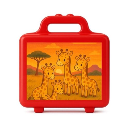 Maleta Plástica Personalizada 12x10cm Girafinhas