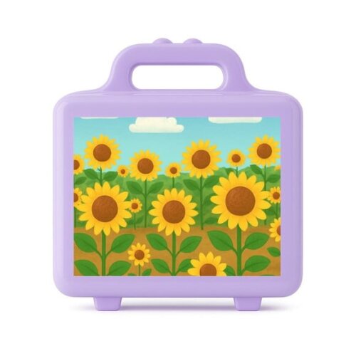 Maleta Plástica Personalizada 12x10cm Girassóis