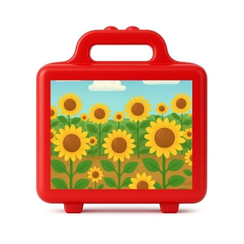 Maleta Plástica Personalizada 12x10cm Girassóis