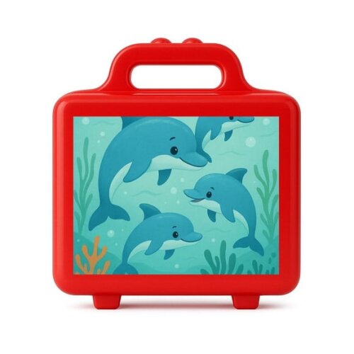 Maleta Plástica Personalizada 12x10cm Golfinhos
