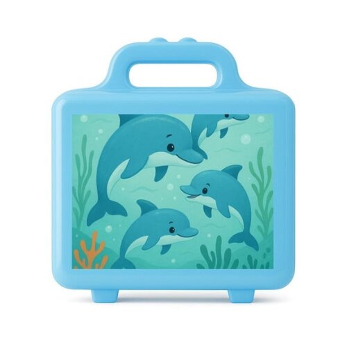 Maleta Plástica Personalizada 12x10cm Golfinhos
