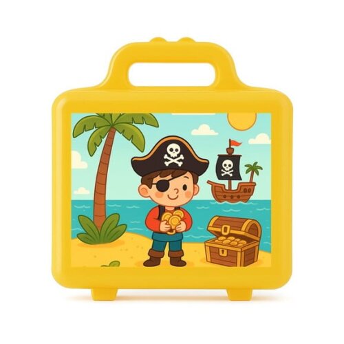 Maleta Plástica Personalizada 12x10cm Ilha Pirata