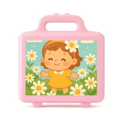 Maleta Plástica Personalizada 12x10cm Jardim das Margaridas